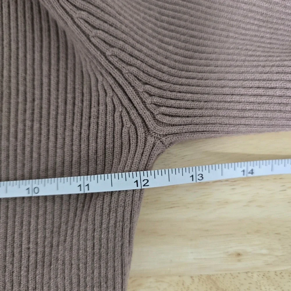 Abercrombie & Fitch Ribbed Knit‎ Maxi Dress Side Slit Soft Taupe Tan Size Small